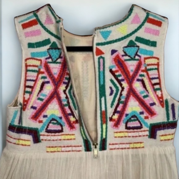 ANTHROPOLOGIE BY GRYPHON  EMBROIDERED DRESS SIZE MEDIUM - Picture 7 of 14